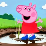 Home 13 페파피그 캐릭터 가족 구성 - **"A vibrant, cheerful cartoon scene featuring Peppa Pig and her younger brother George Pig joyfully...