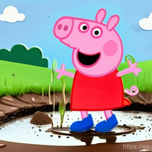 Home 25 페파피그 캐릭터 가족 구성 - **"A vibrant, cheerful cartoon scene featuring Peppa Pig and her younger brother George Pig joyfully...